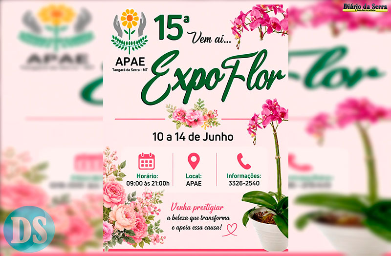 DIAS 10 E 14 DE JUNHO – Flores, cores e solidariedade marcam a 15ª edição da Expoflor da Apae