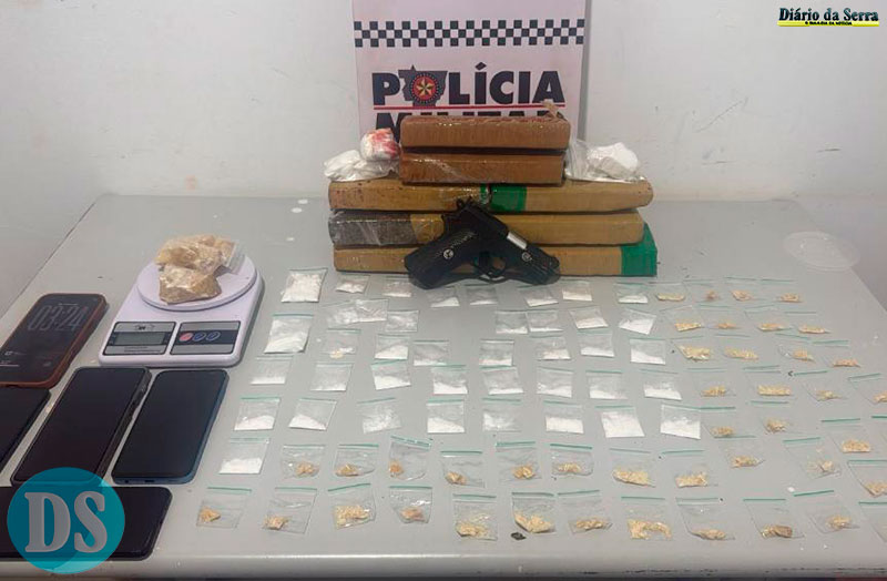 APÓS DENÚNCIAS – Polícia Militar prende faccionado com tabletes e porções de drogas em Tangará da Serra