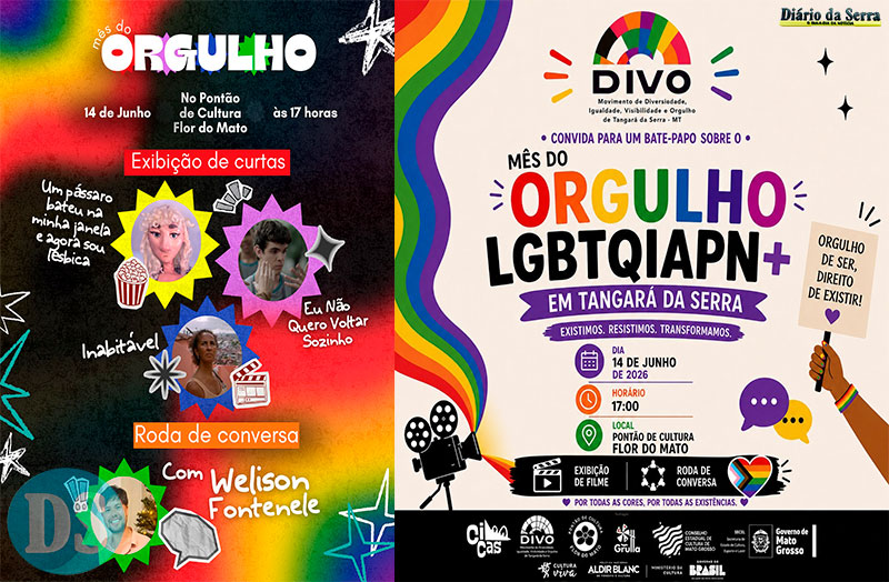 NESTE DOMINGO – Pontão de Cultura promove bate-papo sobre diversidade e direitos LGBTQIAPN(mais) em Tangará da Serra