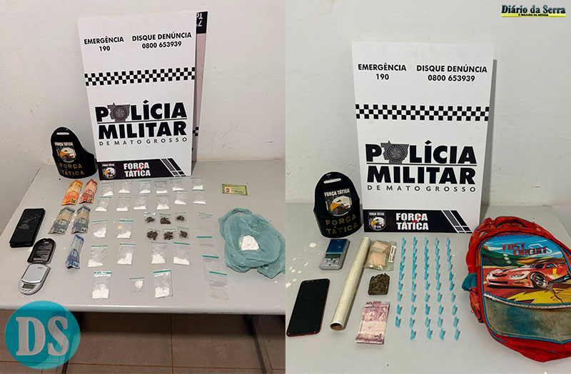 NOITE DE TERÇA-FEIRA – Força Tática prende dois suspeitos por tráfico de drogas em Tangará da Serra