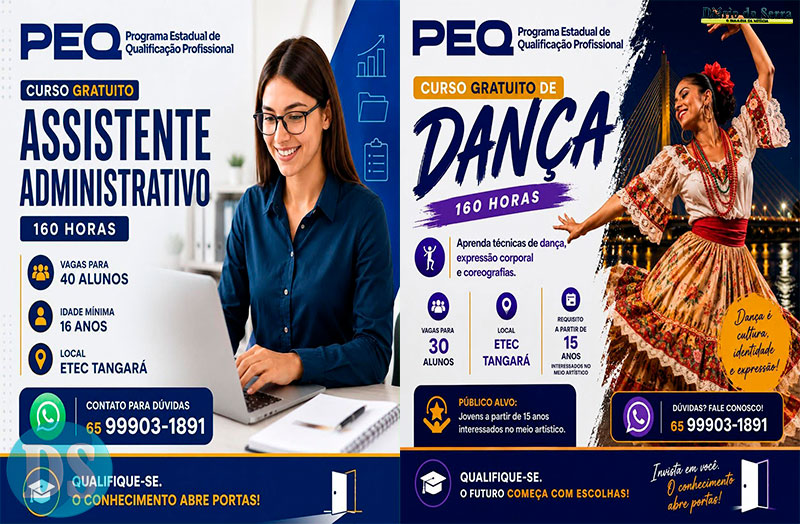 70 VAGAS – ETEC de Tangará abre inscrições para cursos gratuitos de Assistente Administrativo e Dança