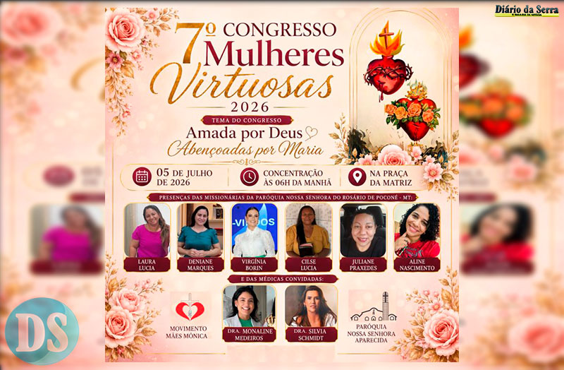 COMUNIDADE CATÓLICA – 7º Congresso Mulheres Virtuosas acontece neste domingo em Nova Olímpia