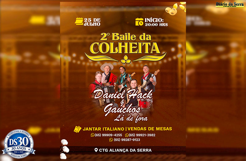 CTG ALIANÇA DA SERRA – 2º Baile da Colheita promete noite de tradição, gastronomia e cultura gaúcha