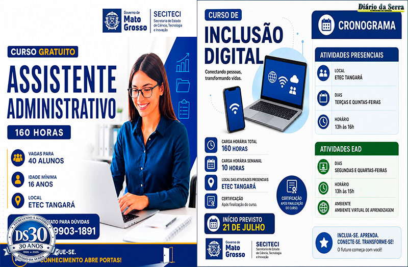ETEC de Tangará da Serra está  com matrículas abertas para cursos gratuitos