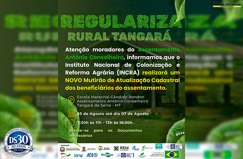 Mutirão Regulariza Rural Tangará acontece no Antônio Conselheiro
