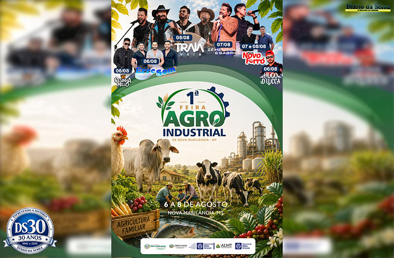 DE 6 A 8 DE AGOSTO - 1ª Feira Agroindustrial de Nova Marilândia inicia nesta quinta