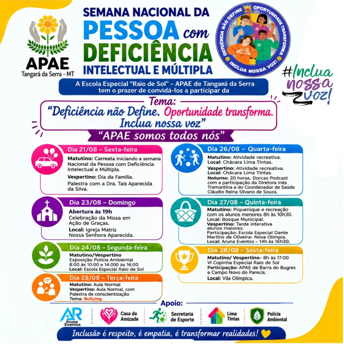 SEMANA ESPECIAL - Apae promove atividades de inclusão, conscientização e integração