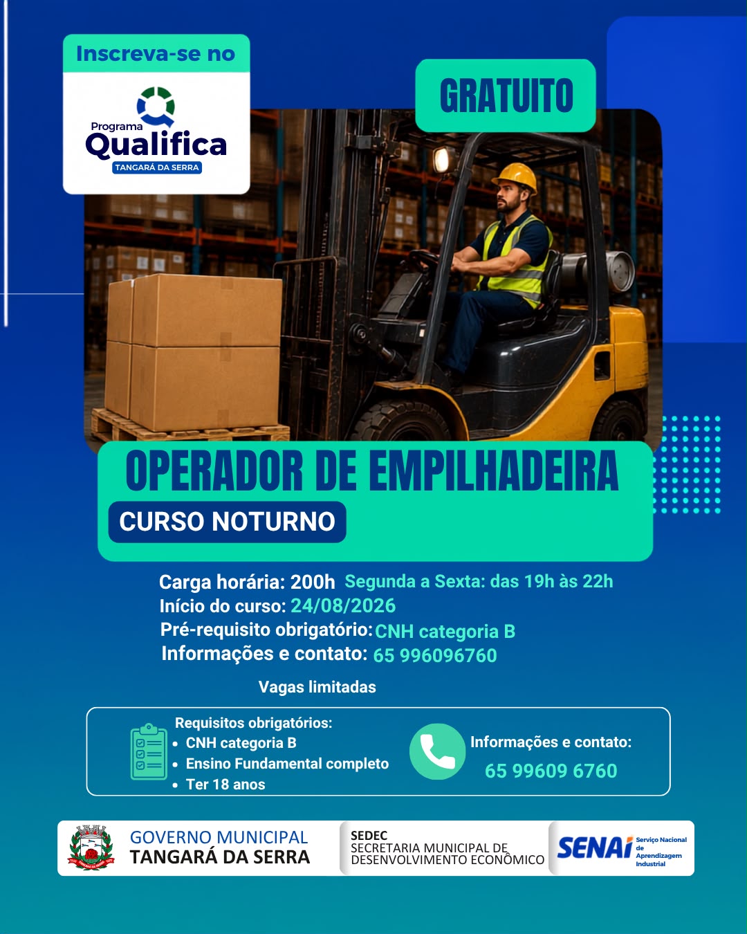PROGRAMA QUALIFICA - Parceria entre Prefeitura e Senai oferece cursos gratuitos de capacitação profissional