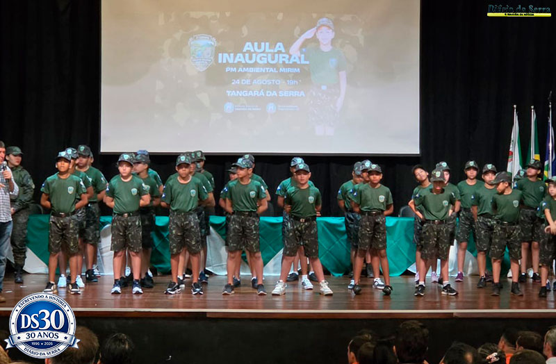 EDUCAÇÃO AMBIENTAL – Aula inaugural marca início  do Projeto PM Ambiental Mirim em Tangará da Serra