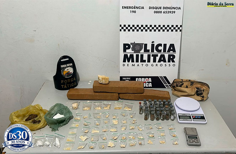 COMBATE AO TRÁFICO - Polícia Militar prende  casal com 60 porções de  entorpecentes em Tangará