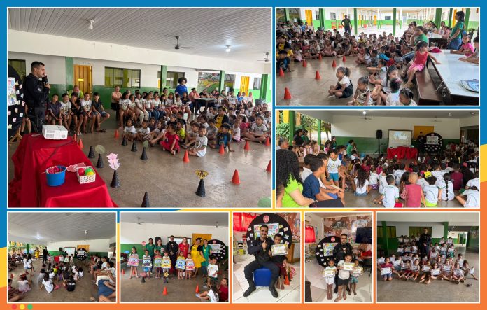NOVA OLÍMPIA - Palestra na escola Cida Mozar  ensina regras de trânsito  a crianças