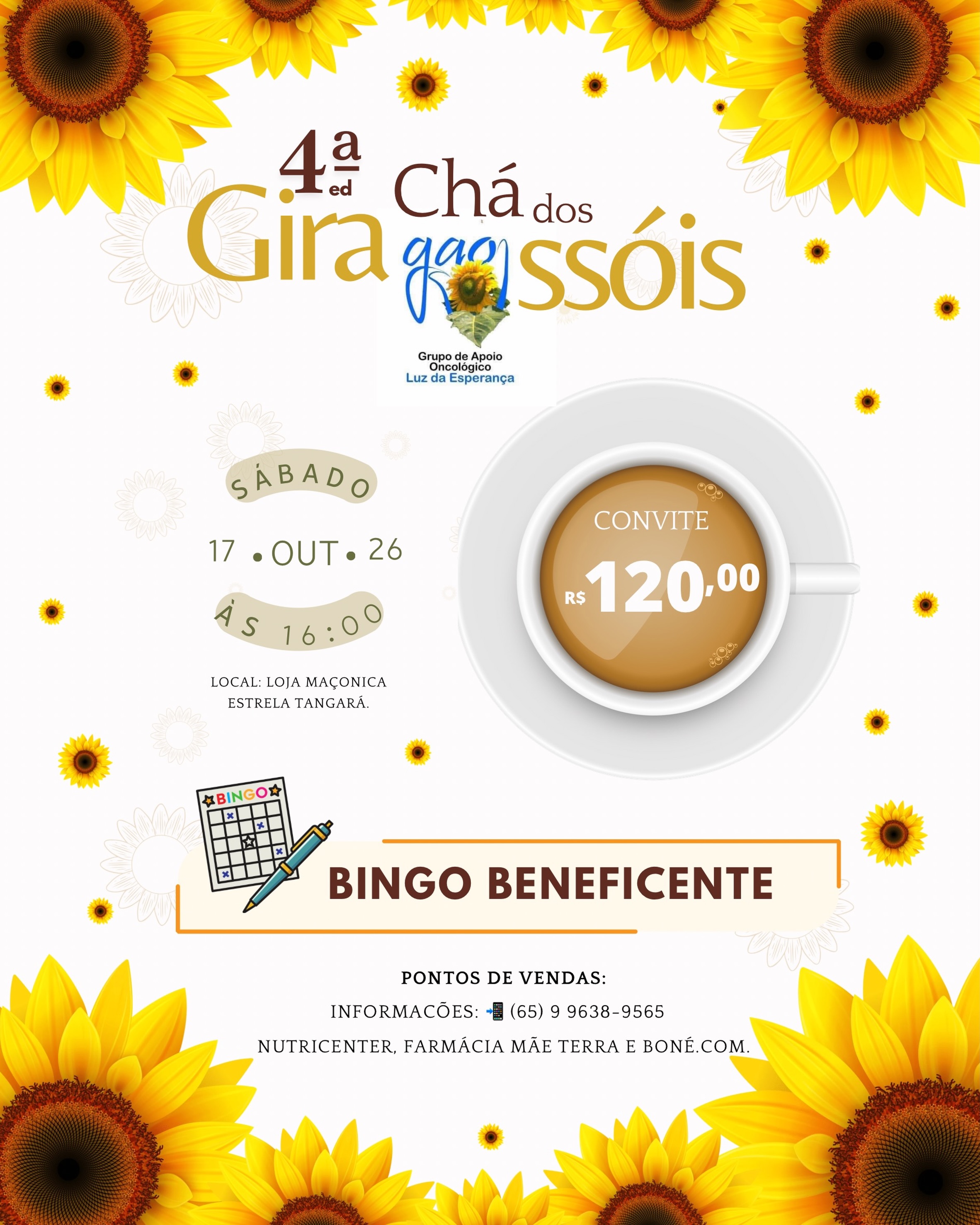 Chá dos Girassóis chega à sua 4ª edição, com bingo beneficente