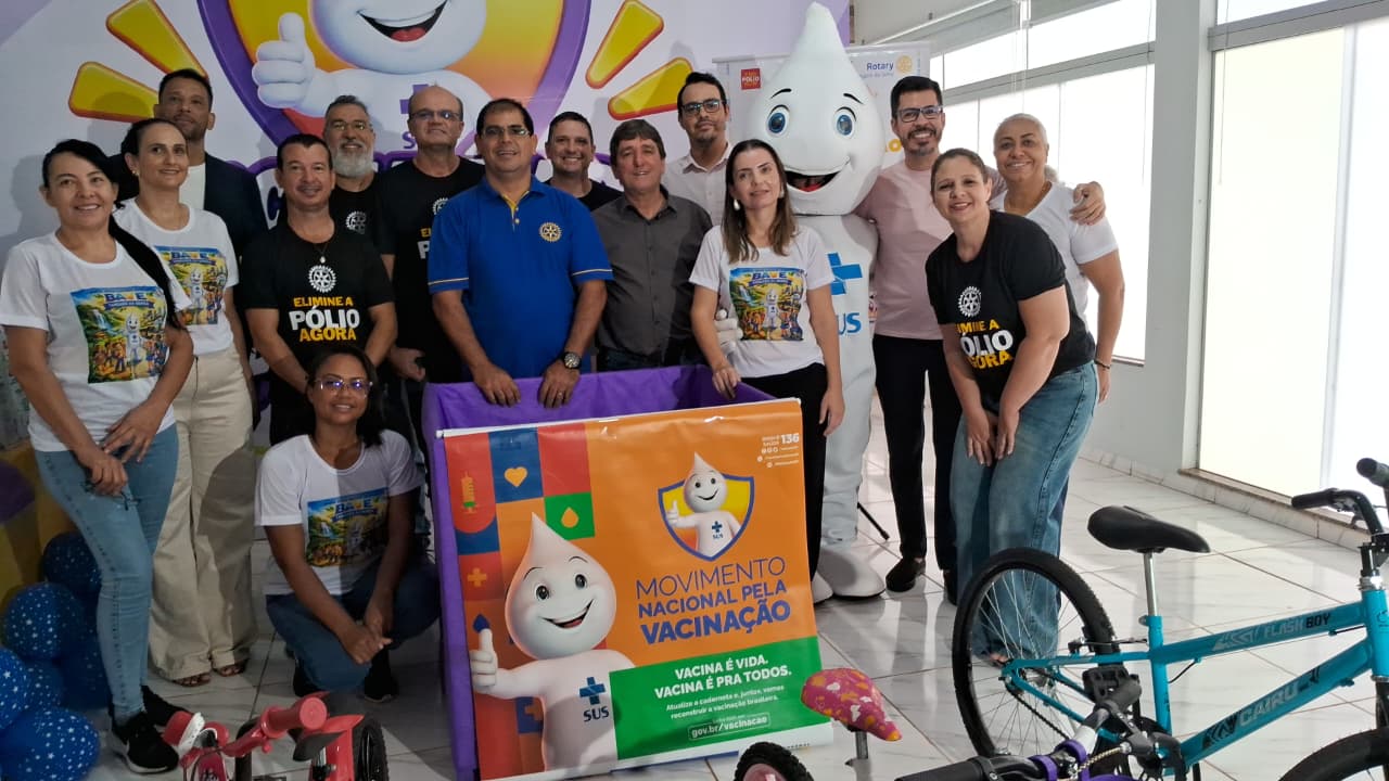 Parceria entre Rotary, Prefeitura e Câmara possibilita sorteio de 185 bicicletas para crianças com Cartão de Vacinação em dia