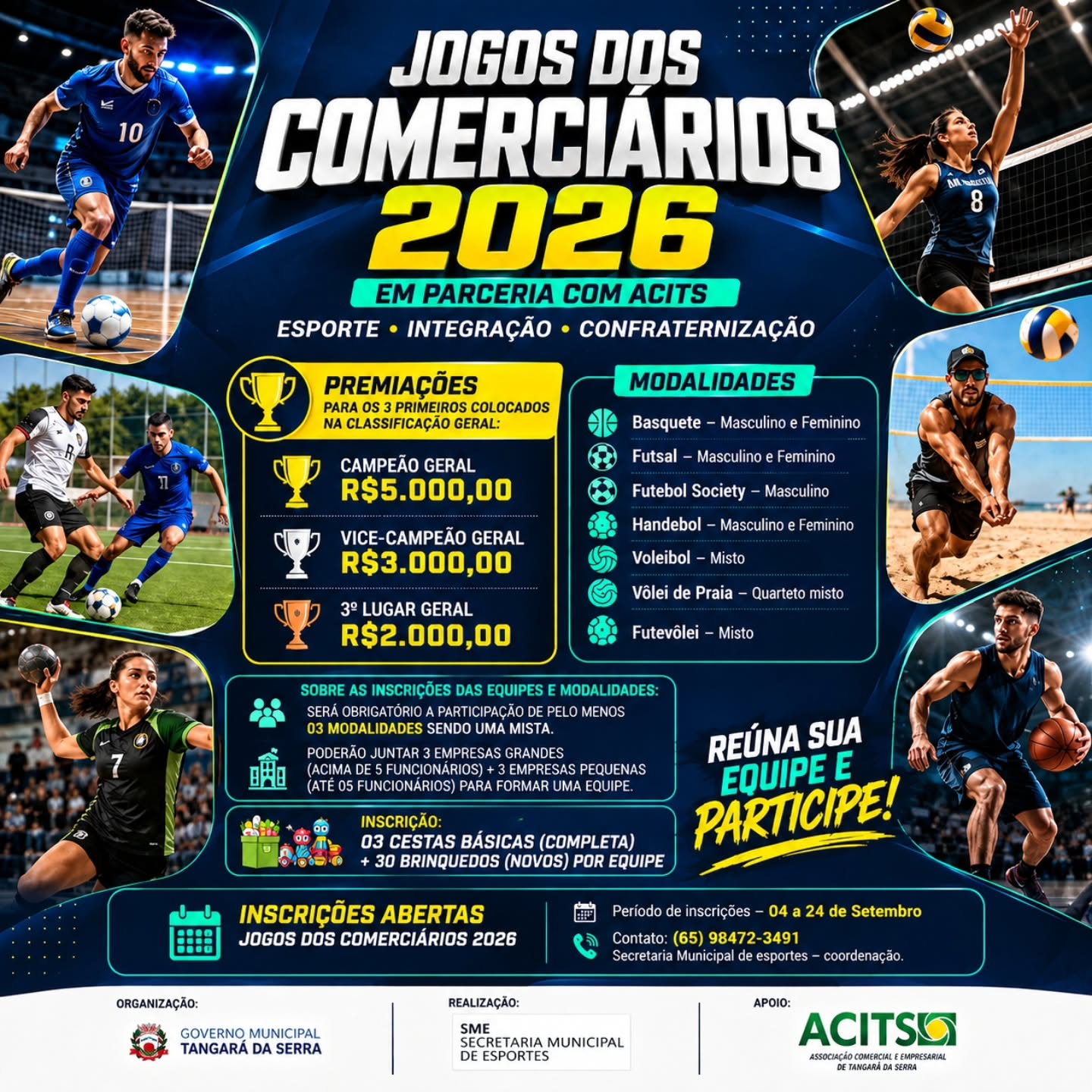 TANGARÁ DA SERRA - Jogos dos Comerciários começam nesta quarta com participação de 47 empresas