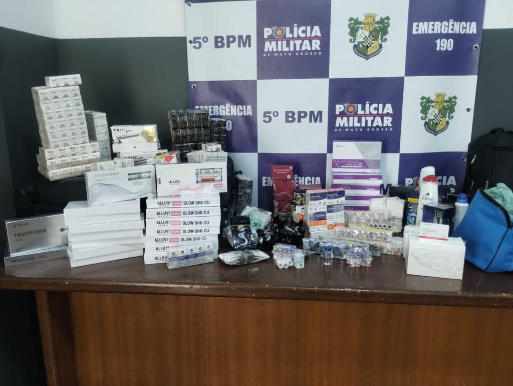 CONTRABANDO - Polícia Militar apreende carga irregular de medicamentos emagrecedores e anabolizantes