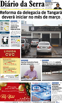 Edição impressa de 29/12/2017