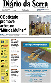 Edição impressa de 10/03/2018