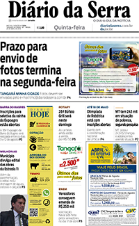 Edição impressa de 26/04/2018