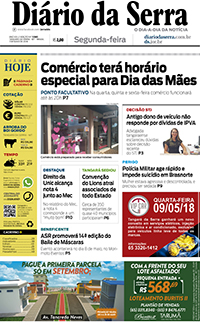 Edição impressa de 07/05/2018