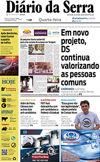 Edição impressa de 01/08/2018