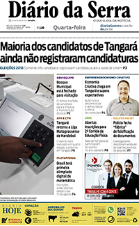 Edição impressa de 15/08/2018