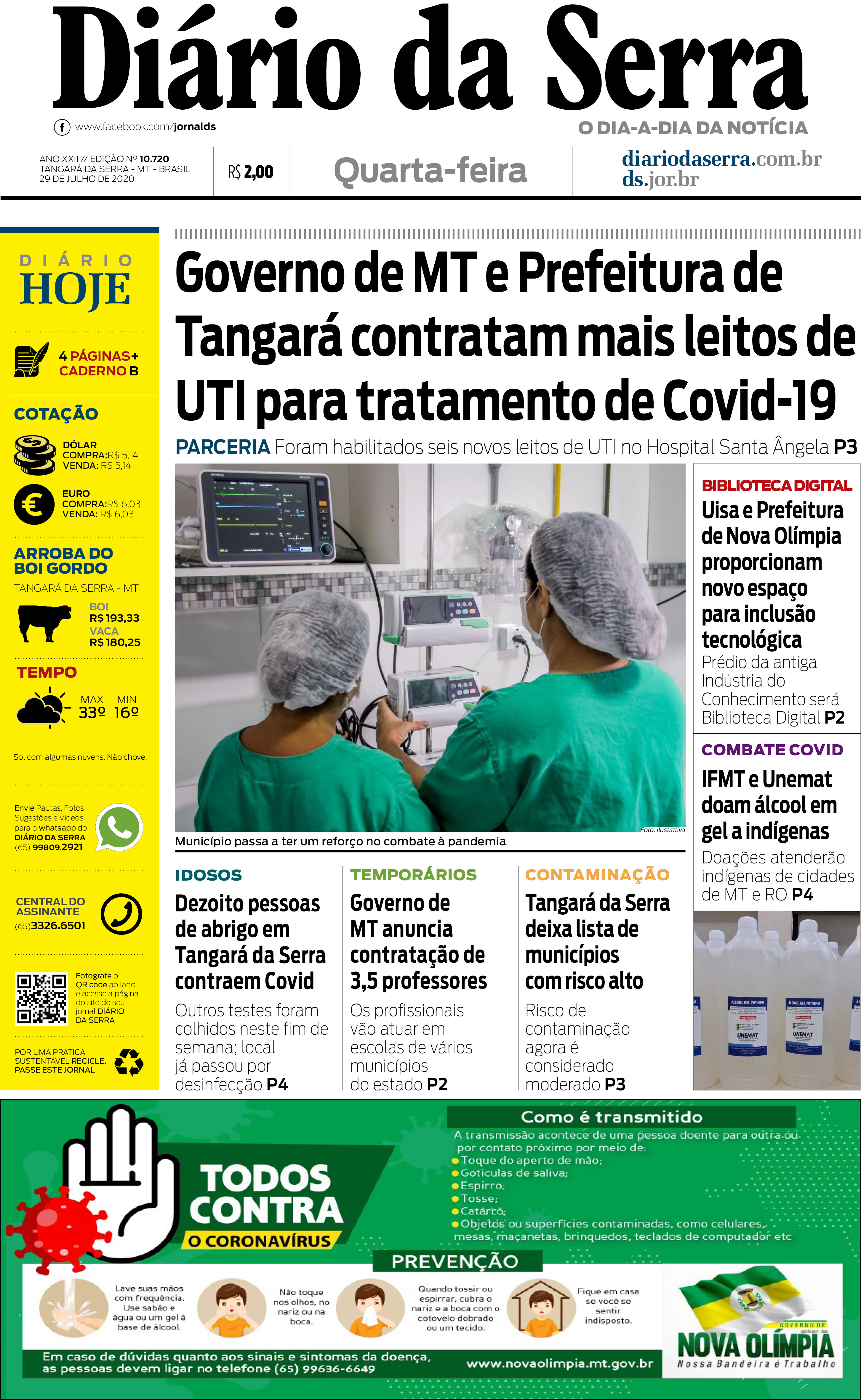 Edição impressa de 29/07/2020