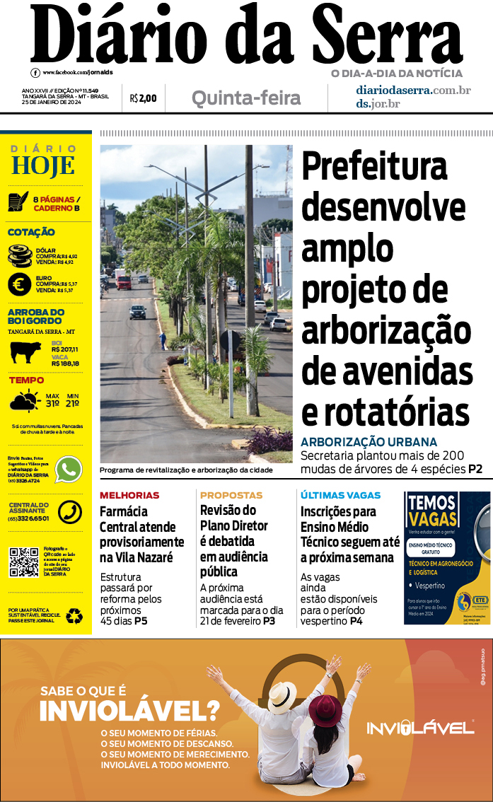 Edição impressa de 25/01/2024