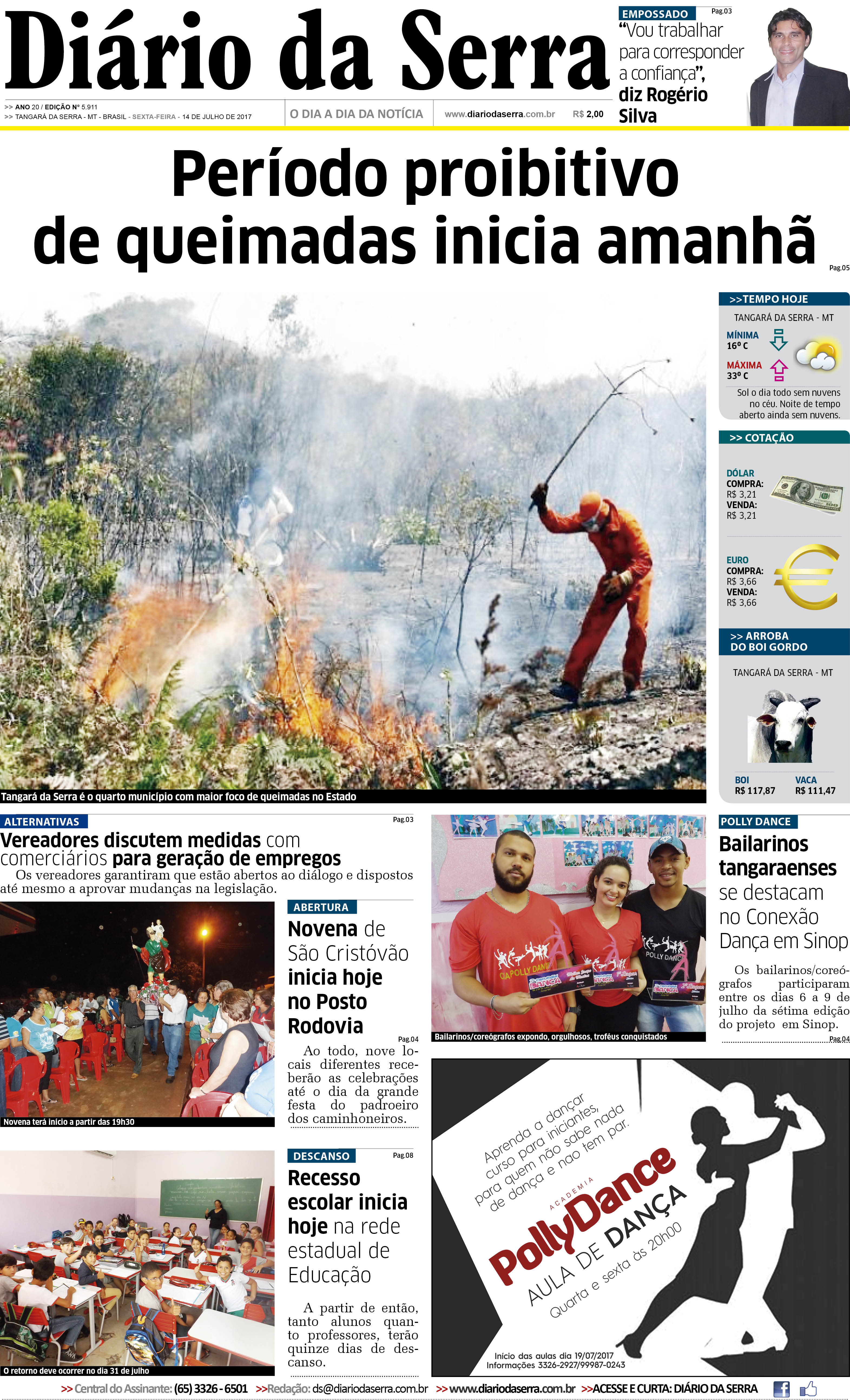 Edição impressa de 14/07/2017