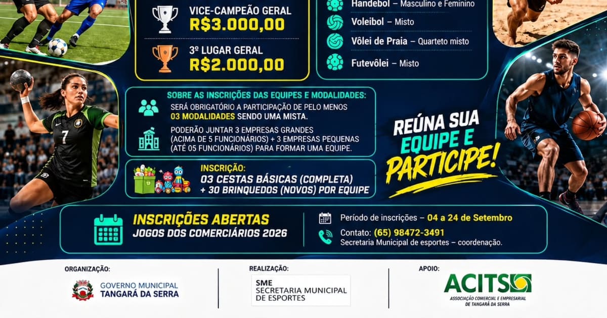 Jogos dos Comerciários reúnem 47 empresas em Tangará da Serra, MT